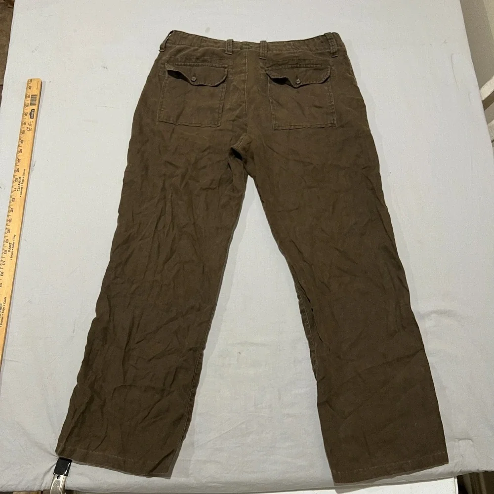 Banana Republic Mens Brown Pure Linen Comfort Relaxed Wide Leg Pants 34x30